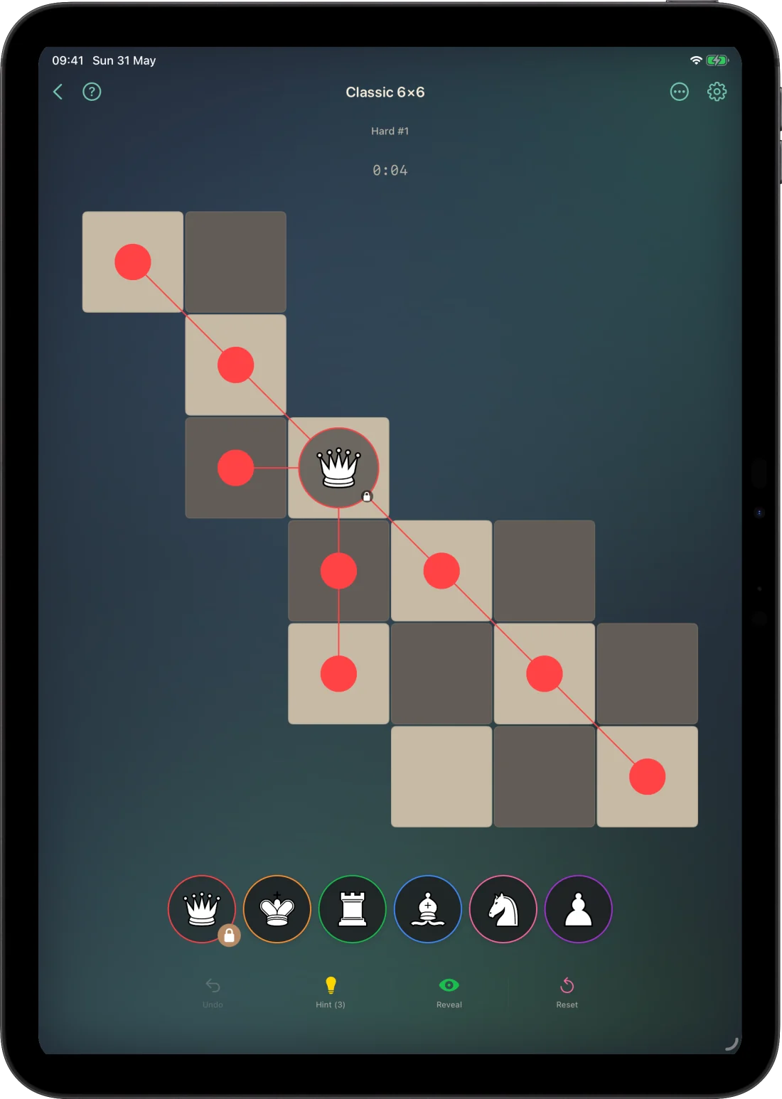 Chess Peace running on an iPad