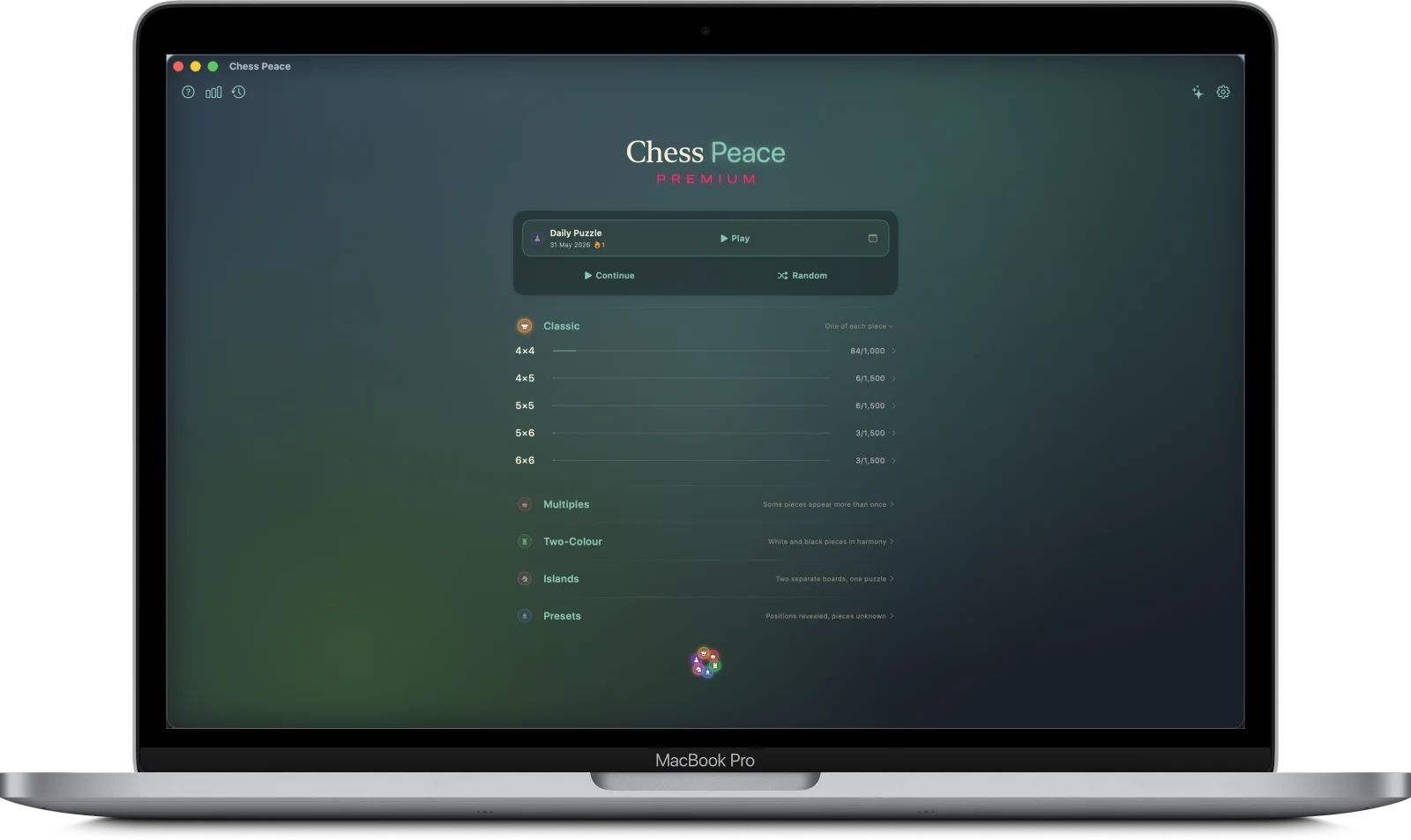 Chess Peace on a MacBook
