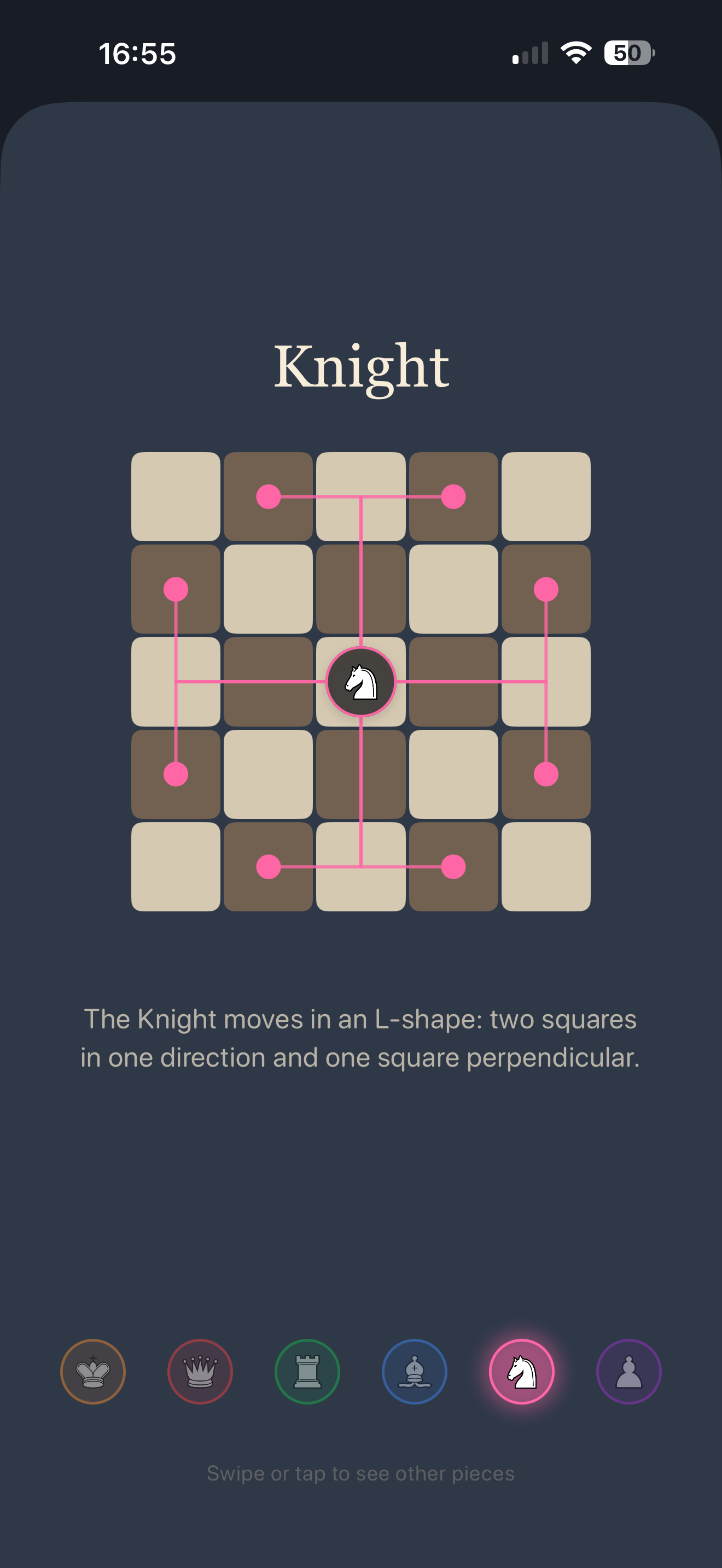 Tutorial showing how the knight moves